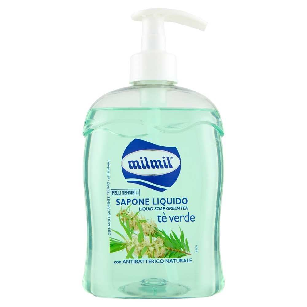 milmil Sapone Liquido tè verde Pelli Sensibili 500 ml